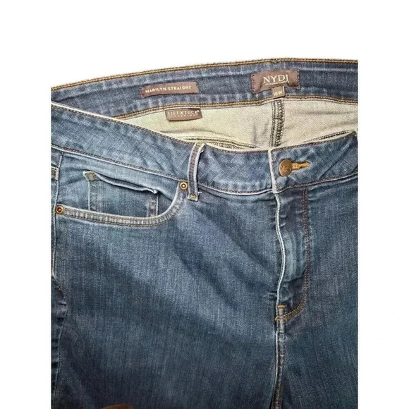 NYDJ Plus Marilyn Ankle Straight Leg Jeans Dimension Medium Blue Wash Size 18W - Picture 5 of 8